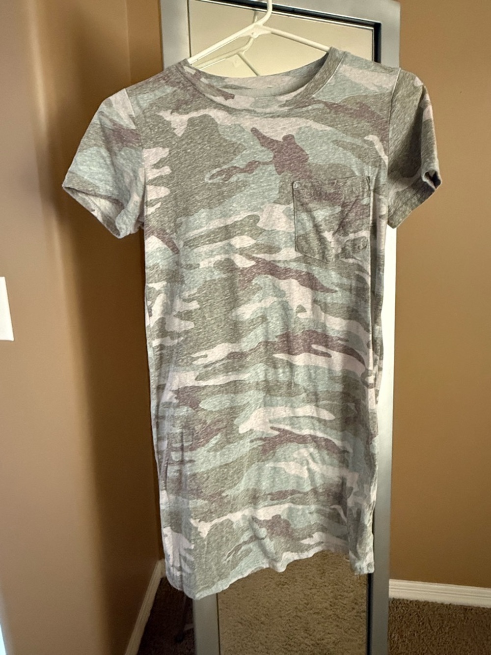 Thread & Supply Heather Gray Camo Short Sleeve Tee Dress